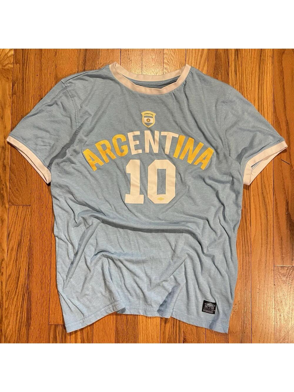 MESSI #10 Argentina Tee Soccer Football T-Shirt Umbro Brand Men's Medium